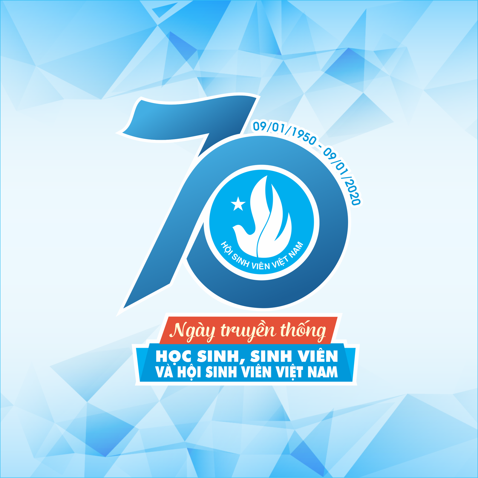 Bộ nhận diện biểu trưng 70 năm Hội Sinh viên Việt Nam - Thái Triển