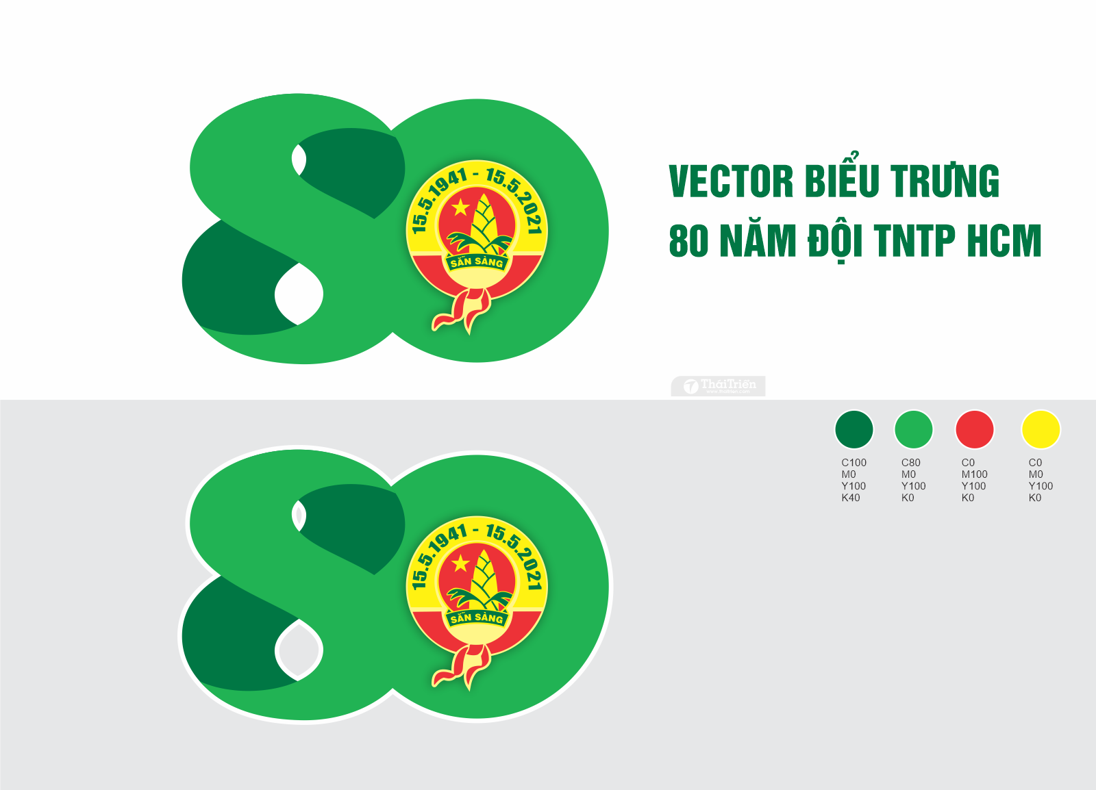 Vector biểu trưng 80 năm Đội TNTP Hồ Chí Minh 15.5.1941 – 15.5 ...